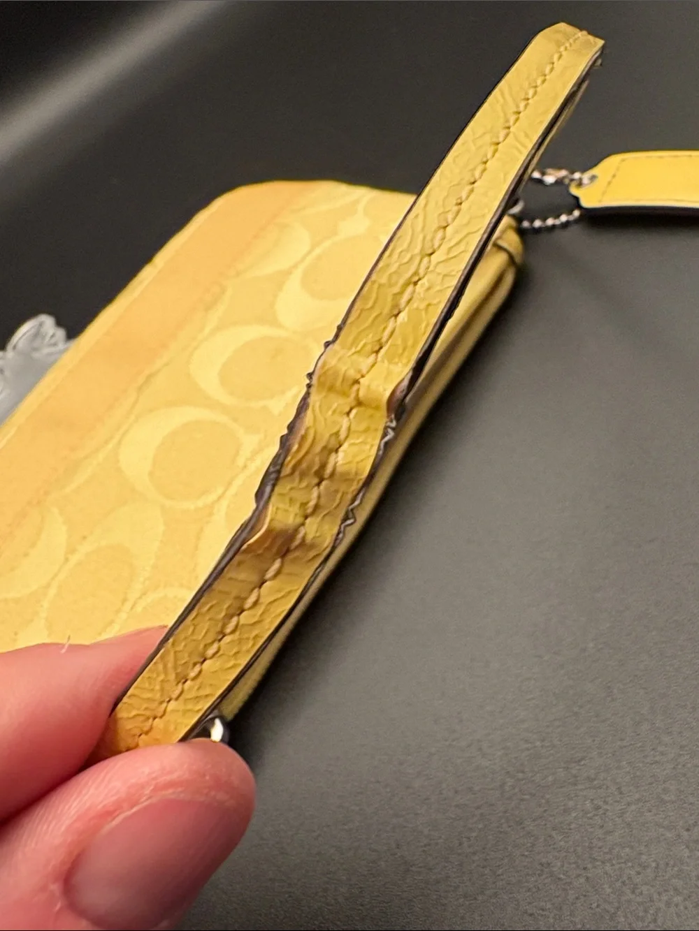 Vintage Y2K Coach Yellow Signature C Wristlet Very Good Condition